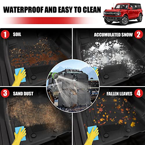 Trunk Mat Floor Mats Cargo Liner For 2021 2022 2023 Ford Bronco All-Weather Tpe Rubber Carpett 3D Shape Waterproof For Bronco Accessories #TOP6