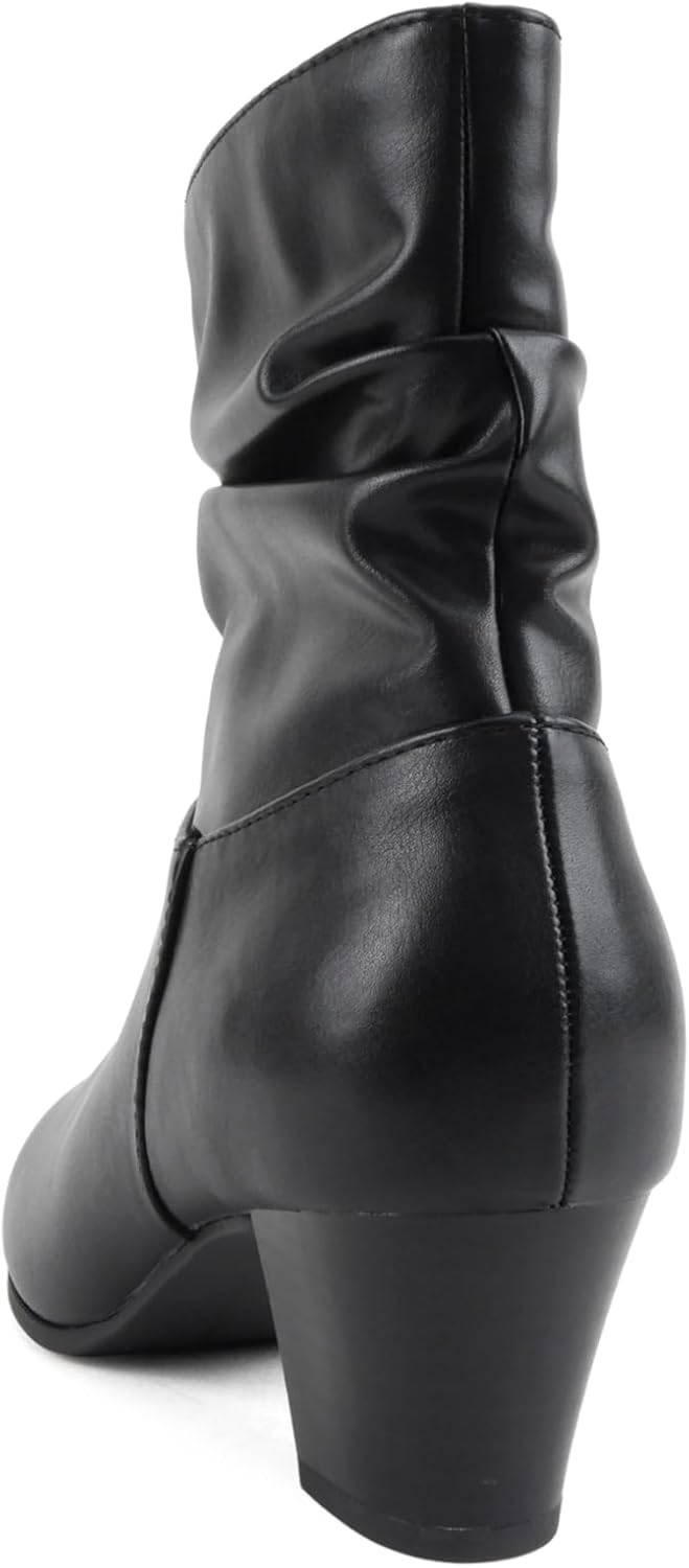 CITYCLASSIFIED W-Civet - Women Slouchy Ankle Boot with Side Zipper