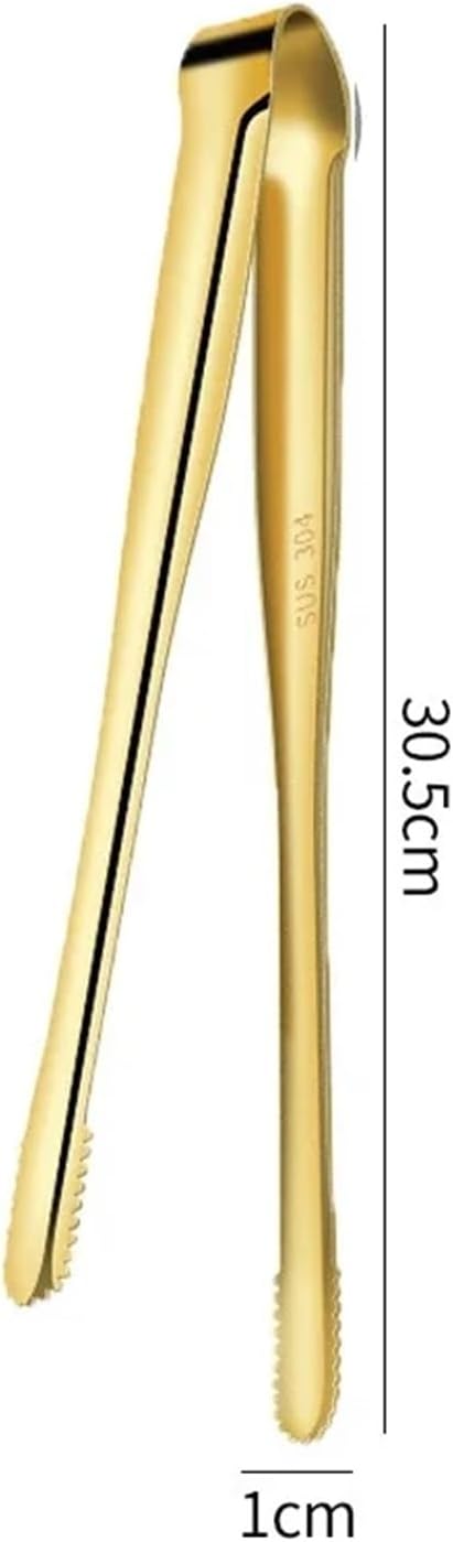 BBQ 2Pcs Kitchen Tongs Stainless Steel Barbecue Tongs Clip BBQ Grill Meat Tongs Cooking Tweezers for Food Utensils Kitchen Tools Accessories(Golden-30.5CM 2Pcs)