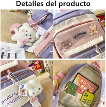 HORHEAR Mochila Kawaii Con Lindos Accesorios Para Peru