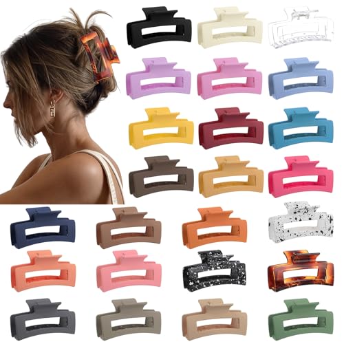 24 Pcs Medium Hair Claw Clips Set, 3.35 Inch Rectangle
