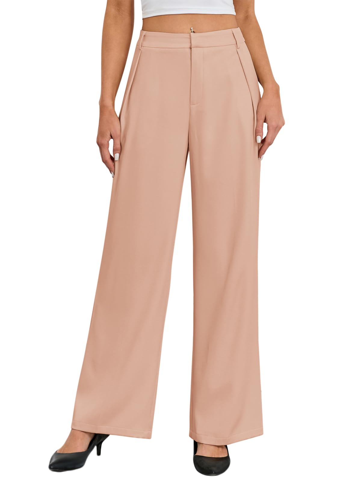 Gracyoga Womens Wide Leg Dress Pants High Waisted Casual Work Trousers 2025 Business Outfits with Pockets
