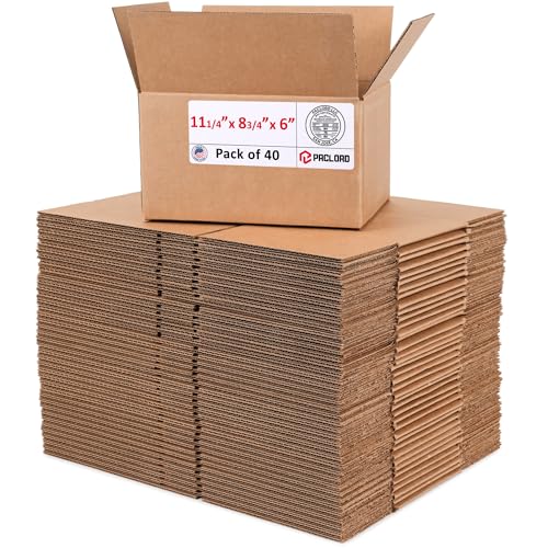 Image of Medium Cardboard Boxes 11 1 /4 inchL x 8 3 /4 inchW x 6 inchH (Pack of 40) - USA-Made Packing Boxes for Moving, Shipping, or Storage - USPS, UPS, FedEx Approved - Professional Packing Supplies for Moving | USA-Made Packing Boxes for Moving, Shipping, or Storage - USPS, UPS, FedEx Approved - Professional Packing Supplies