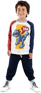 Denokids Bricks Dino Erkek Çocuk T-shirt Pantolon Takım