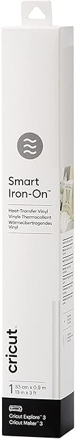 Cricut Smart Iron On | White | 0.9 m (3 ft) | Heat Transfer Vinyl Roll (HTV) | For use with Cricut Explore 3 and Cricut Maker 3