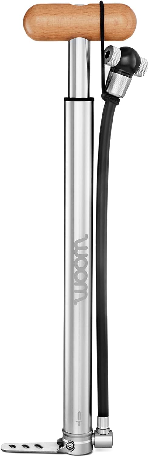 woom AIRFLO Bike Pump, Lightweight, Compact Aluminum Bicycle Tire Pump, fits Schrader, Presta & Dunlop Valves