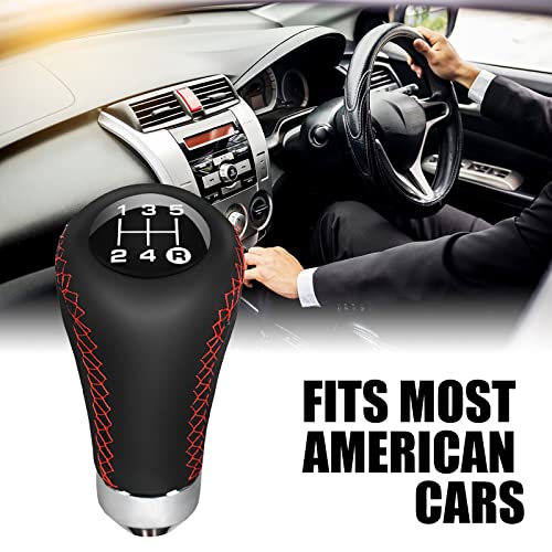 Qiang Kun Universal Shift Knob 5 Speed Manual Gearbox Shift Knobs Fit For Most Car Transport Vehicles（Red Line） #TOP5