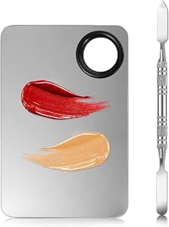 メイクパレット 化粧用スパチュラ付き ステンレス鋼 滑らかさ 化粧をする ネイルパレット パレット ネイルパレット ファンデーション スパチュラ スパチュラ メイク （1pcs）