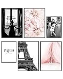 Heimlich wall art prints paris decor for bedroom UNFRAMED pink wall decor for bedroom women 6 pink p