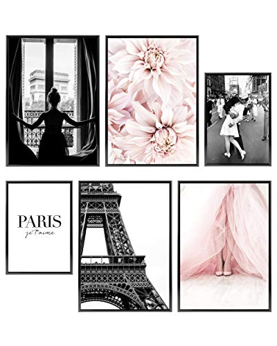 Heimlich Wall Art Prints Paris Decor For Bedroom Unframed Pink Wall Decor For Bedroom Women 6 Pink Poster As Stylish Fashion Wall Art For Glam Wall Decor And Paris Wall Art, 11X17 & 8X10, Paris Coco #TOP3