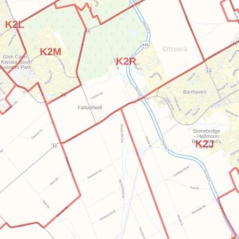 Ottawa Postal Code Map Amazon.com : Greater Ottawa - Gatineau Postal Code Forward Sortation Areas  - 48" X 36" Laminated Wall Map : Office Products