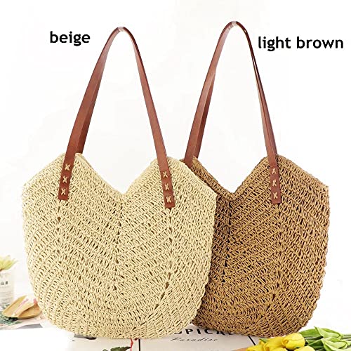 Bolsa de vime casual cor bege bolsa de palha bolsa de vime bolsa de praia de palha bolsa de ombro te