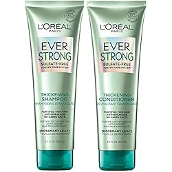 L'Oreal Paris EverStrong Thickening Shampoo and Conditioner, Sulfate Free, 1 kit