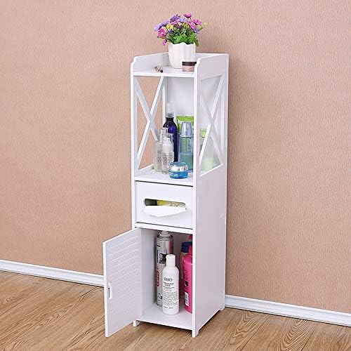 Ballshop Bathroom Storage Cabinet 80x20x18cm Bathroom Floor Cabinet Small Bathroom Cabinet Slim Bathroom Storage Unit Floor Cabinet for Bathroom