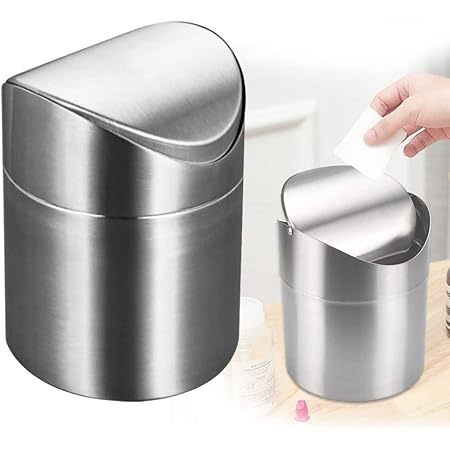 Süßer Cartoon Tischmülleimer Mit Schwingdeckel - Mini Mülleimer Für Schreibtisch & Bad - Grün