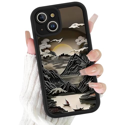 Kivlclri Cover per iPhone 14 6,1", Cellulare Nero Silicone Morbido