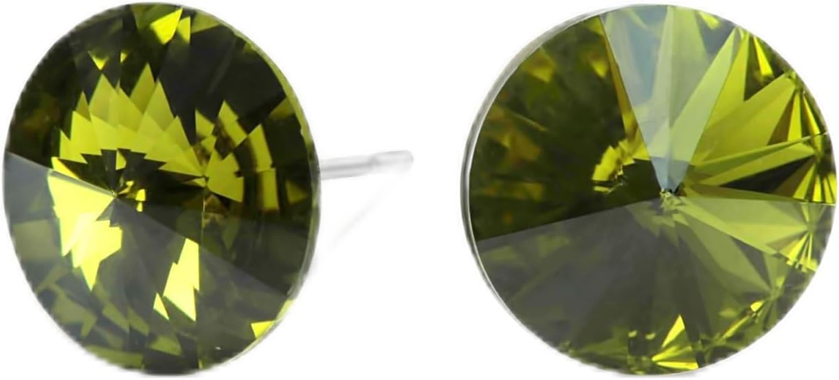 Seona Crystal Stud Earrings for Women – Hypoallergenic Stainless Steel Earrings, Lightweight Rivoli Crystal Jewelry for Women, Stylish Stud Jewelry for Everyday Wear