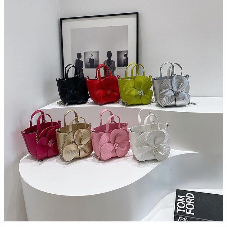 Fashion Crossbody Bag for Women, y2k Chic Trendy Designer Grunge Alt Shoulder Bag 2000s Sling Purse Floral Aesthetic (Red)3