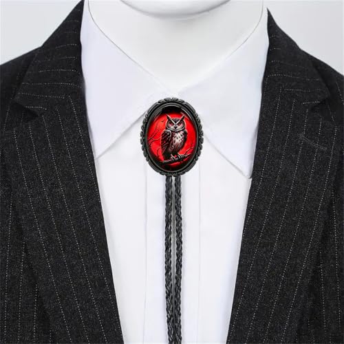 Image of Jeilwiy Bolo Tie for Men Western Cowboy Gothic Bolo Tie Necklace Halloween