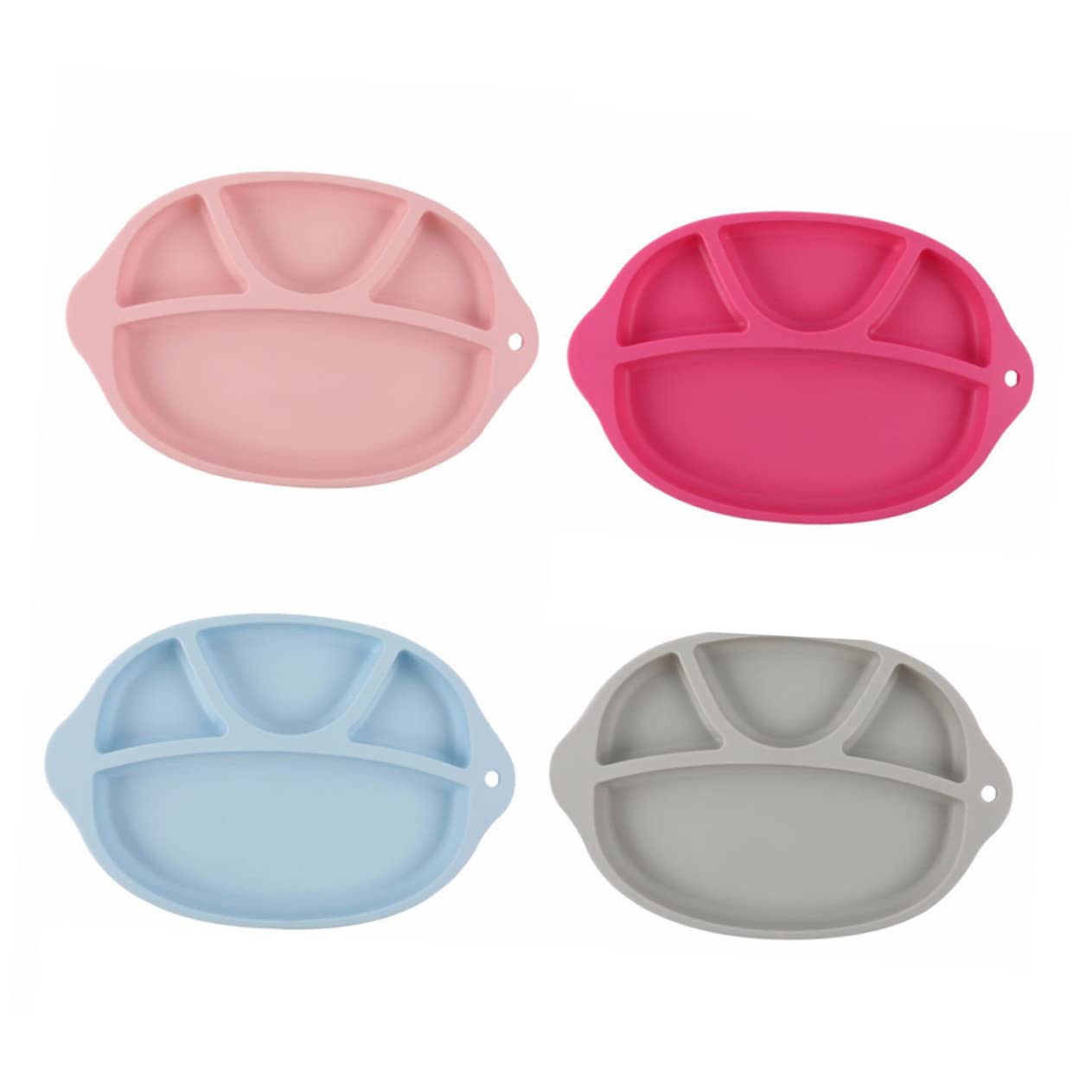 Toddmomy Safe Easy- and Girls Meal Tray Silicone Partition Tray Baby Rice Holder Separate Plate Cutlery (grey)