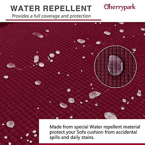 Cherrypark Premium Waterproof Sofa Cover For 3 Cushion Couch Super Soft Couch Cover High Stretch Breathable Sofa Slipcovers Pet Proof Couch Slipcovers With Elastic Straps (Large, Wine Red) #TOP2
