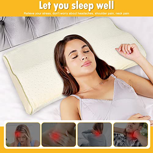 Dosaze Contoured Orthopedic Pillow, Memory Foam Sleeping Butterfly Neck Memory Foam Pillow, Back And Stomach Sleepers With Breathable Pillowcase, Ergonomic Orthopedic Neck Support Pillow For Side #TOP4