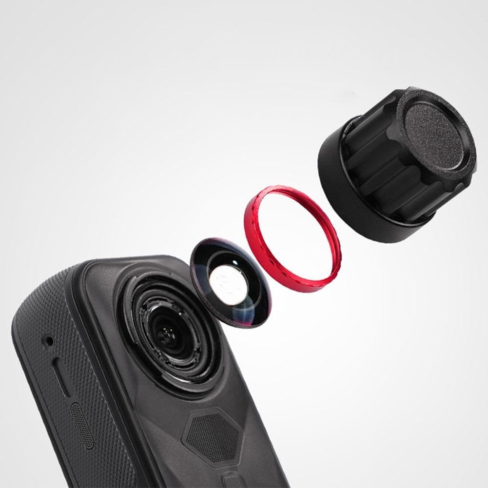 Kit de remplacement pour Insta360 X5 avec outil de remplacement d'objectif DIY et anneaux multicolores – Ensemble d'objectifs optiques HD pour appareil photo à 360 degrés (anneau bleu double)