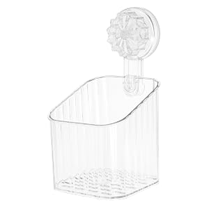 VOSAREA Storage Box Wall Mounted Suction Cup Storage Toothpaste Holder Bathroom Storage Organizer Corner Shower Clear Toothbrush Holder