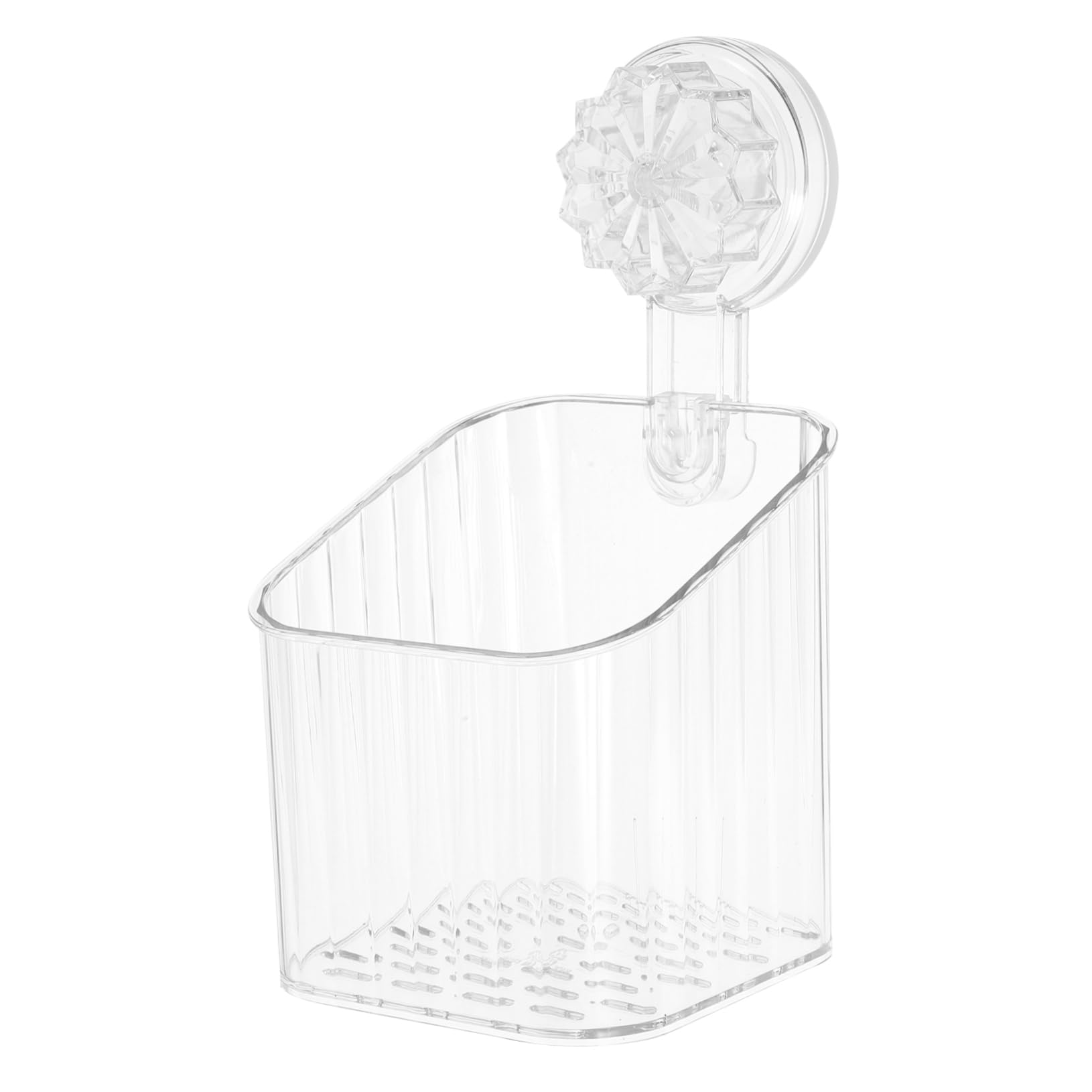 VOSAREA Storage Box Wall Mounted Suction Cup Storage Toothpaste Holder Bathroom Storage Organizer Corner Shower Clear Toothbrush Holder