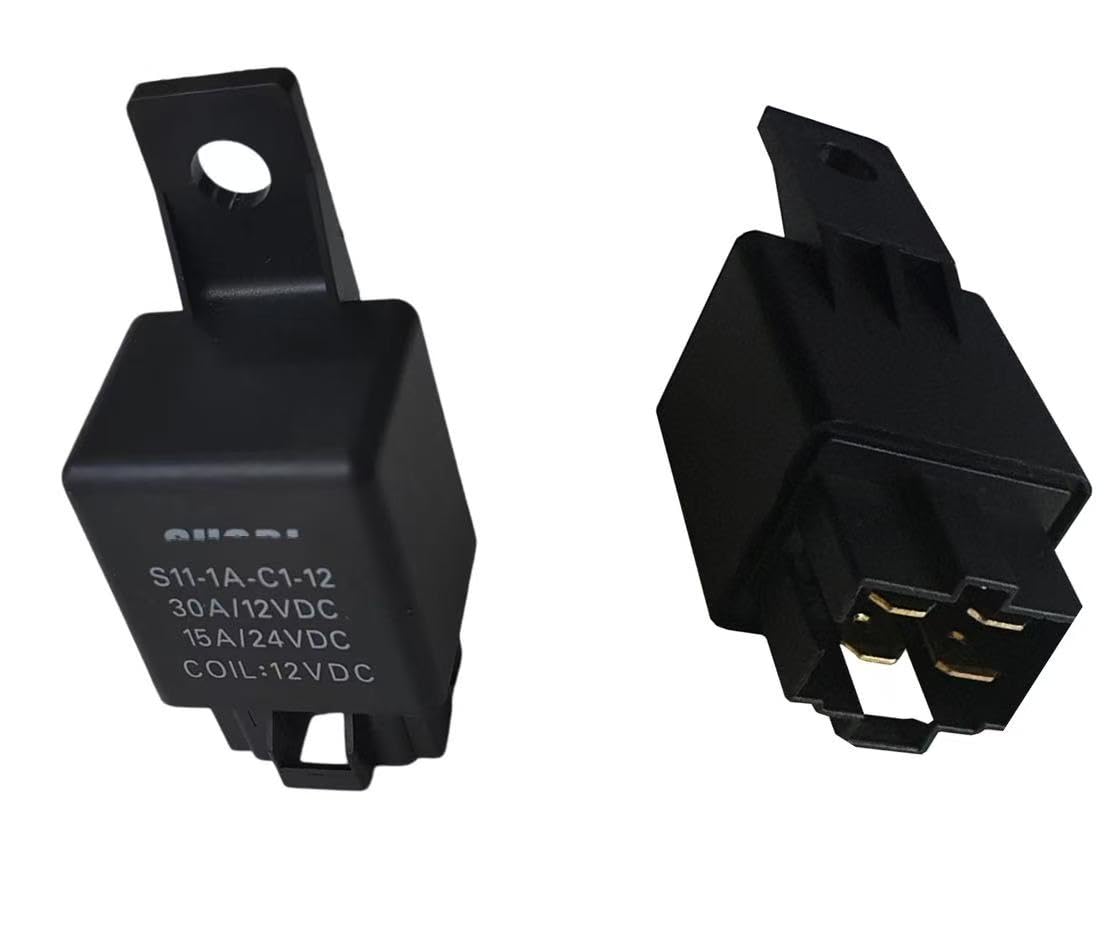 2Pcs S11-1A-C1-12 30A 12VDC Automotive Relay 4Pins 30A/12VDC 15A/24VDC Fits Vehicles HV-CA Fan System Compatible with Shori