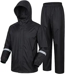 Capa De Chuva Motoqueiro Conjunto Calca Jaqueta Pvc Resistente Reflexivo Capuz Viagem Trabalho 1 Unidade P M G GG EG