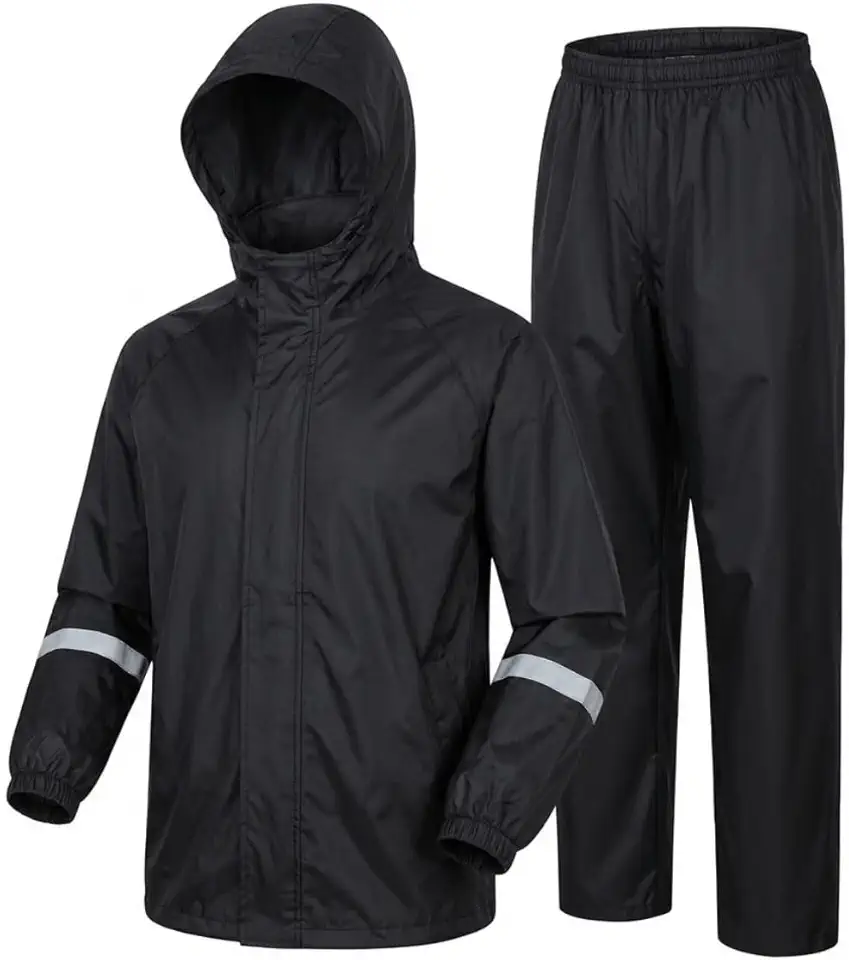 Capa De Chuva Motoqueiro Conjunto Calca Jaqueta Pvc Resistente Reflexivo Capuz Viagem Trabalho 1 Unidade P M G GG EG