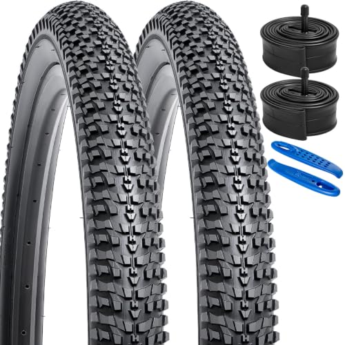 YUNSCM 2-PCS 24" Mountain Bike Tires 24x2.125 57-507 and Inner Tubes, for Mountain Bike 24 x 2.125 MTB, Off Road Bicycle Tires (Y-1503)