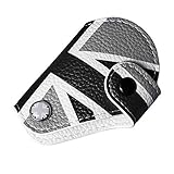 Miniclue Black Gray Union Jack UK Flag Style Real Leather Remote Key Fob Bag Cover Case Holder 2008-up Mini Cooper R55 R56 R57 R58 R59 R60 R61 F54 F56