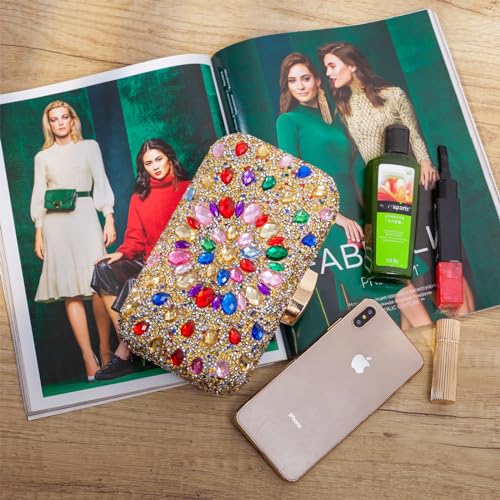 Image of Gemstone Clutch Purse, Rhinestone Purse | Evening Clutch for Women Wedding Party, Crystal Evening Bag for Women Evening