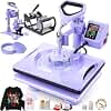 5 in 1 Heat Press Machine, Whubefy Swing Away Shirt Press Machine 12x15Inch
