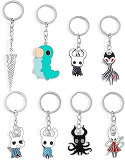 Hollow Knight Keychain Set - Metal Keychain Merch, Knight & Sword Keychain Gift for Fans, Bag Charm