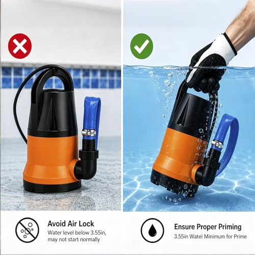 Sump Pump Submersible, Water Pump With 25Ft Hose Kit And 25Ft Cord by Limodot - Used condition - Image 7