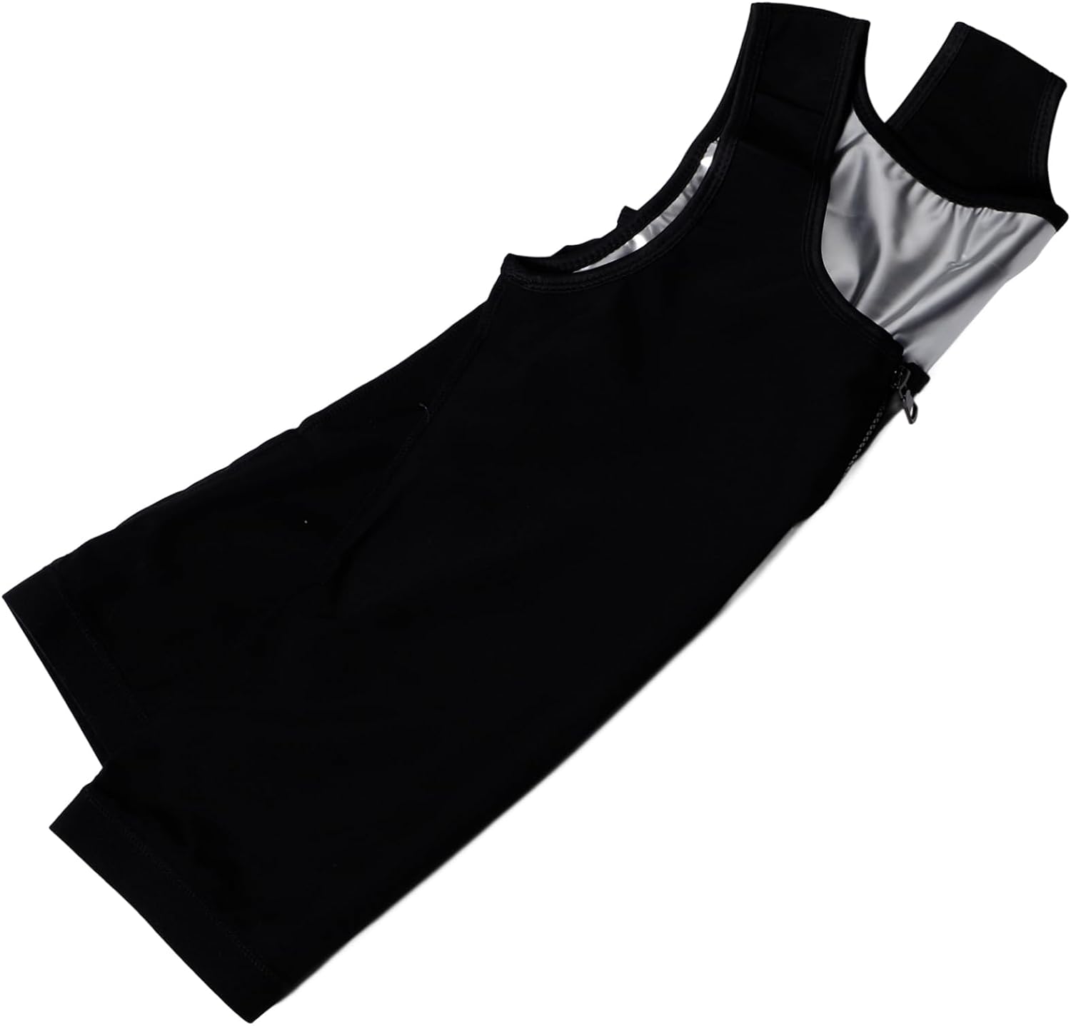 POPETPOP Men Compression Sauna Vest with Zipper Sweat Enhancing Workout Tank Top for Running Gym and Yoga Breathable for Accelerated Fat Loss Versatile Fitness Vest