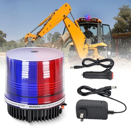 Image of Nilight 18LED Strobe Lights Red Blue Wireless Rotating Beacon Light | Emergency Safety Flashing Light with Magnetic Base Mount Two Types of Plugs for Vehicle UTV Truck Forklift Tractor Snow Plow
