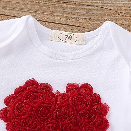 C&M Wodro Baby Girls 2 Pcs Valentine's Day Love And Heart Tutu Skirt Set (White+Red, Size 90 (12-18 Months)) #TOP1