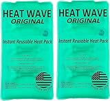 HEAT WAVE Instant Reusable Heat Packs - 2 Medium (5x9