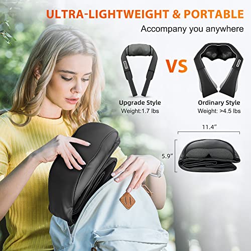 Snailax Upgrade Neck Back Massager With Heat, 3D Shiatsu Shoulder Massager,Lightweight Portable Pillow Massagers For Neck,Back,Leg,Body Muscle Pain Relief, Ideal Gifts For Her,Him #TOP3