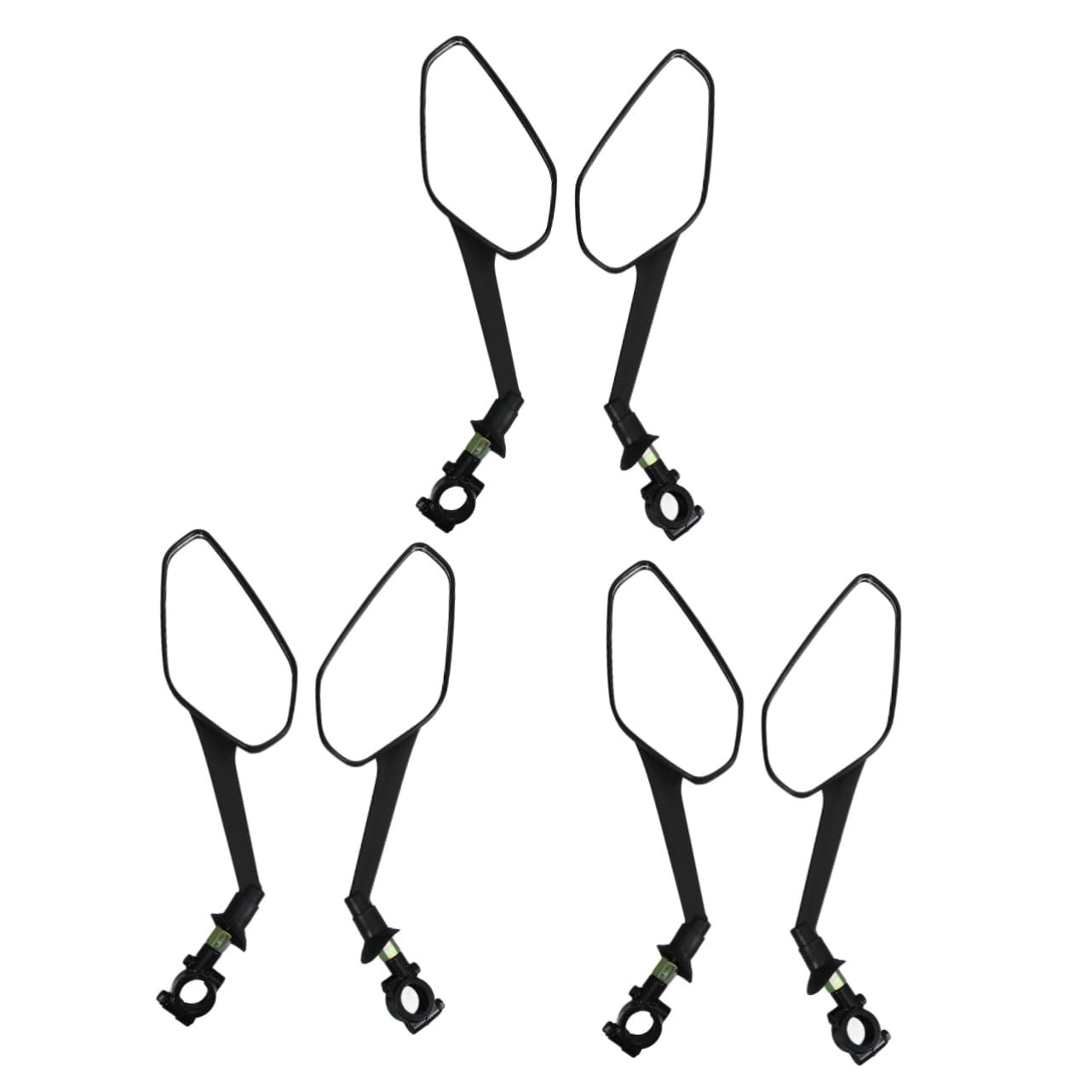 Sosoport 3 Set Set di specchietti retrovisore in bicicletta Mountain bike specchietto retrovisore girevole specchietti da bicicletta per manubrio Specchio posteriore della bici AbS Nero