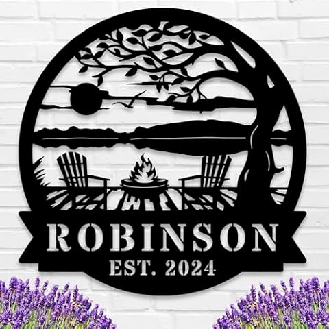 Custom Name Sign, Personalized Camping Signs, Cabin Sign, Custom Signs Outdoor Metal, Outdoor Patio Decor, Outdoor Wall Decor, Campfire Signs for Outdoor Cover