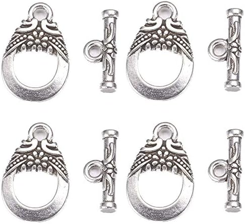 20 Sets Toggle Clasp Alloy Tibetan Jewelry Clasp End Clasp for Bracelet Necklace Jewelry Making