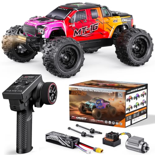 DIKAVEY 1/16 50MPH Brushless 4WD RC Truck Upgradeable All-Terrain Remote Control Cars with 3S Battery Waterproof Fast Off-Road RC Truggy