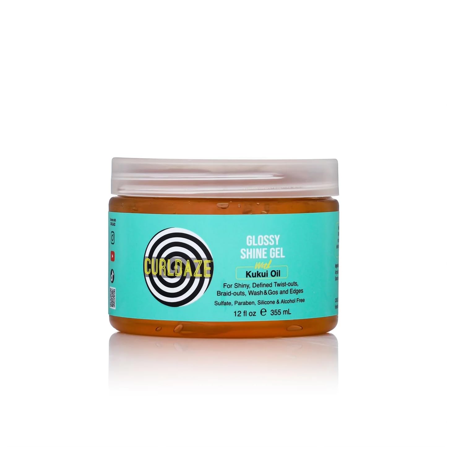 Curldaze Glossy Shine Gel with Kukui Oil, Vitamins...