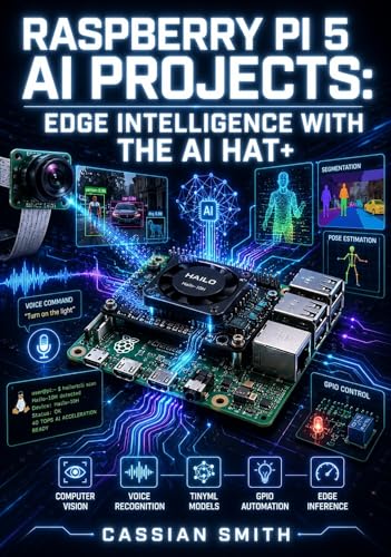 RASPBERRY PI 5 AI PROJECTS: EDGE INTELLIGENCE WITH THE AI HAT+: Deploy Computer Vision, Voice Recognition, and TinyML Models Using Hailo-10H, 40 TOPS, and Python on Linux