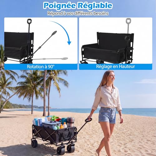 Chariot de plage pliable pour transporter vos charges - 7